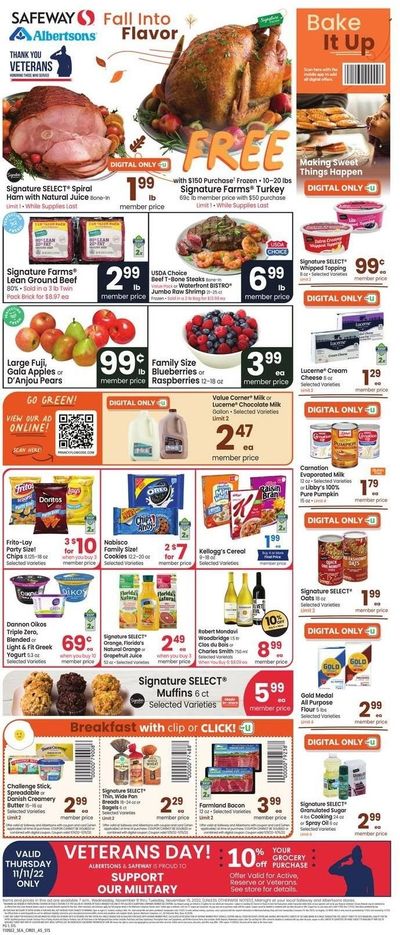 Safeway (WA) Weekly Ad Flyer Specials November 9 to November 15, 2022