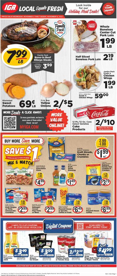 IGA (KY) Weekly Ad Flyer Specials November 2 to November 8, 2022