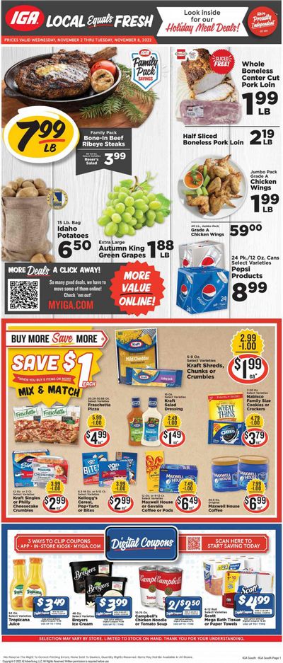 IGA (KY) Weekly Ad Flyer Specials November 2 to November 8, 2022