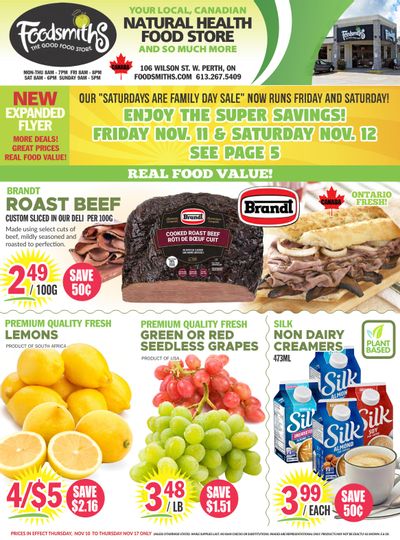 Foodsmiths Flyer November 10 to 17