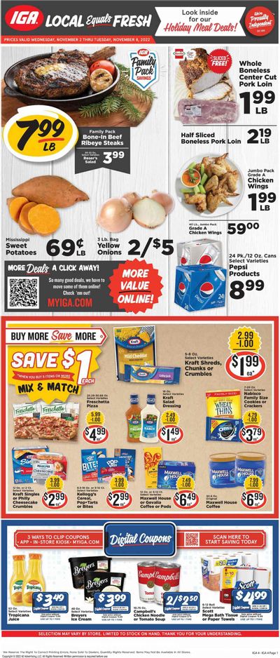 IGA (KY) Weekly Ad Flyer Specials November 2 to November 8, 2022
