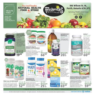 Foodsmiths HealthFirst Flyer November 4 to 19