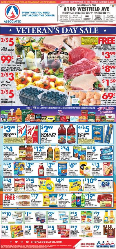 Associated Supermarkets (NY) Weekly Ad Flyer Specials November 4 to November 10, 2022