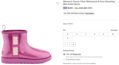 UGG Women’s Classic Clear Waterproof & Faux Shearling Mini Ankle Boots $64 (Regular $200) at Hudson’s Bay
