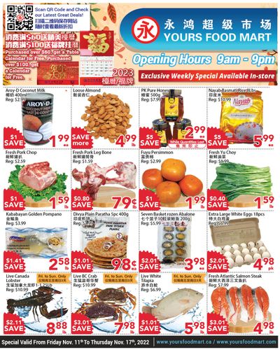 Yours Food Mart Flyer November 11 to 17