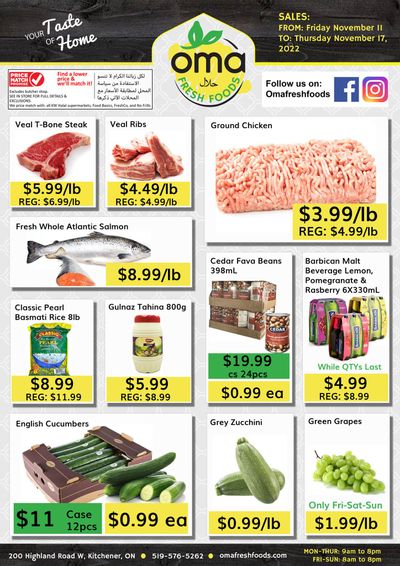 Oma Fresh Foods Flyer November 11 to 17