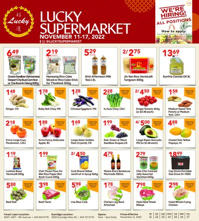 Lucky Supermarket (Calgary) Flyer November 11 to 17
