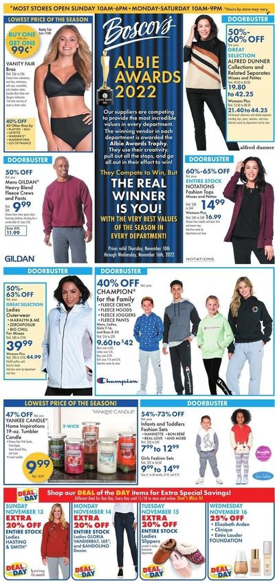 Boscov's (CT, DE, MD, NJ, NY, PA) Weekly Ad Flyer Specials November 10 to November 16, 2022