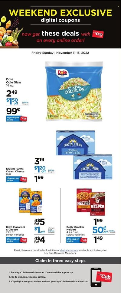 Cub Foods (MN) Weekly Ad Flyer Specials November 11 to November 13, 2022 Cub Foods (MN) Weekly Ad Flyer Specials November 11 to November 13, 2022