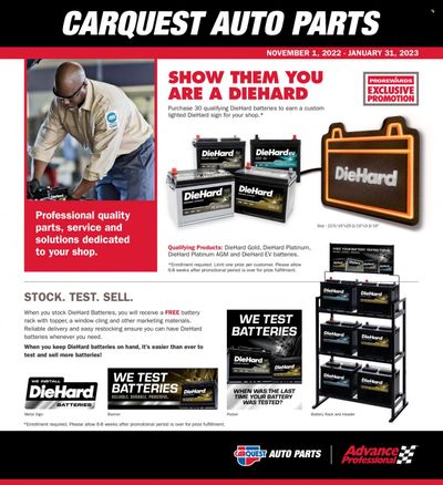 Carquest Weekly Ad Flyer Specials November 1 to January 31, 2023