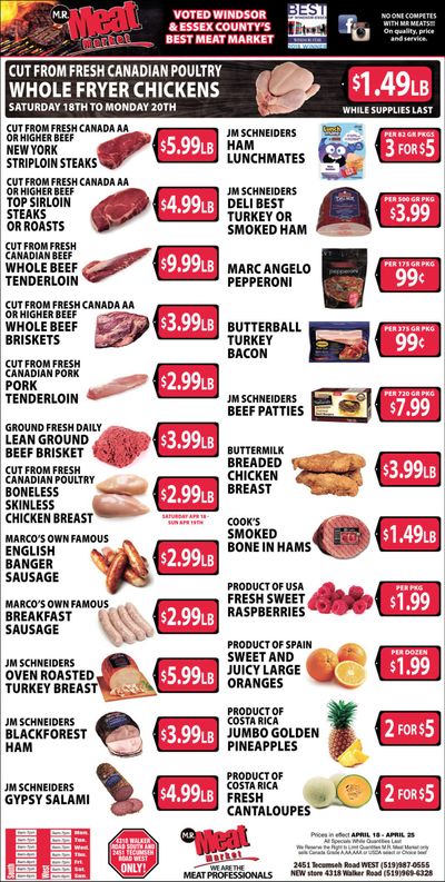 M.R. Meat Market Flyer April 18 to 25