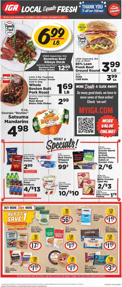 IGA (KY) Weekly Ad Flyer Specials November 9 to November 15, 2022 IGA (KY) Weekly Ad Flyer Specials November 9 to November 15, 2022
