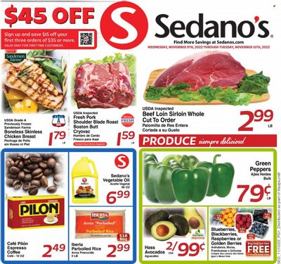 Sedano's (FL) Weekly Ad Flyer Specials November 9 to November 15, 2022