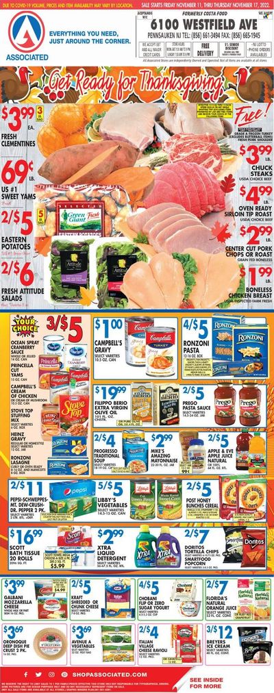 Associated Supermarkets (NY) Weekly Ad Flyer Specials November 11 to November 17, 2022