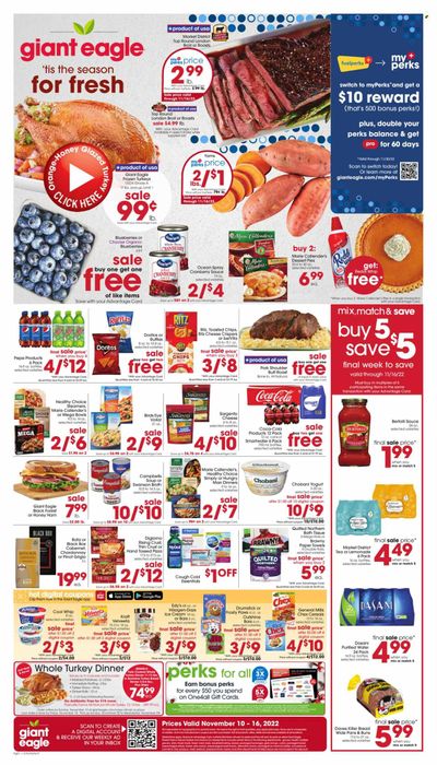 Giant Eagle (OH, PA) Weekly Ad Flyer Specials November 10 to November 16, 2022