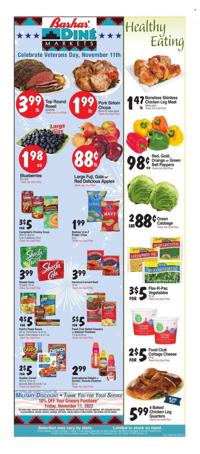 Bashas' Diné Markets (AZ, NM) Weekly Ad Flyer Specials November 9 to November 15, 2022