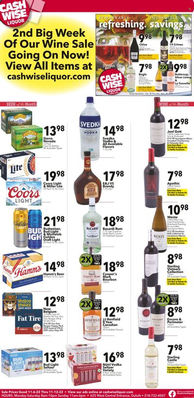 Cash Wise Liquor Only (MN) Weekly Ad Flyer Specials November 6 to November 12, 2022