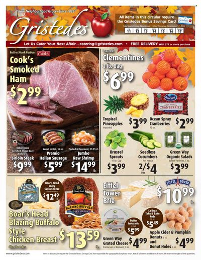Gristedes (NY) Weekly Ad Flyer Specials November 11 to November 17, 2022