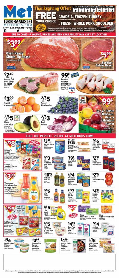 Met Foodmarkets Weekly Ad Flyer Specials November 6 to November 12, 2022