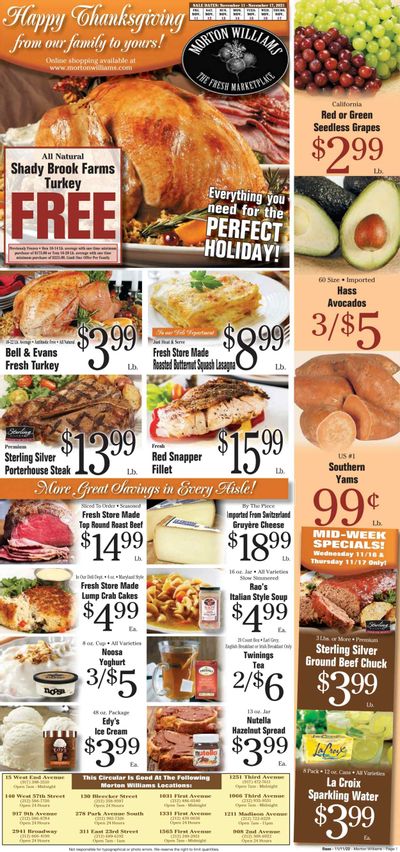 Morton Williams (NY) Weekly Ad Flyer Specials November 11 to November 17, 2022