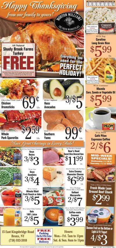 Morton Williams (NY) Weekly Ad Flyer Specials November 11 to November 17, 2022