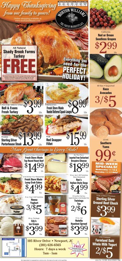 Morton Williams (NJ) Weekly Ad Flyer Specials November 11 to November 17, 2022