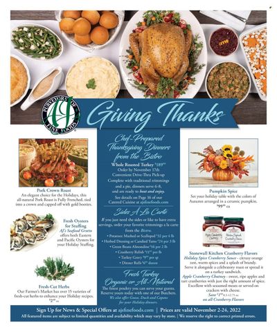 AJ's Fine Foods (AZ) Weekly Ad Flyer Specials November 2 to November 24, 2022