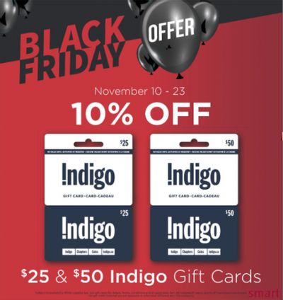 Longo’s Ontario Black Friday Offer: 10% Off Indigo Gift Cards Until November 23rd + Shoppers Drug Mart Gift Card Offers This Week