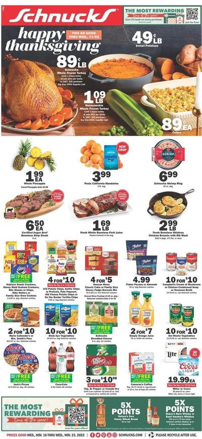 Schnucks (IA, IL, IN, MO) Weekly Ad Flyer Specials November 16 to November 23, 2022