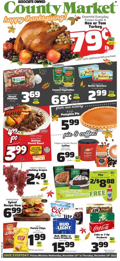 County Market (IL, IN, MO) Weekly Ad Flyer Specials November 16 to November 24, 2022