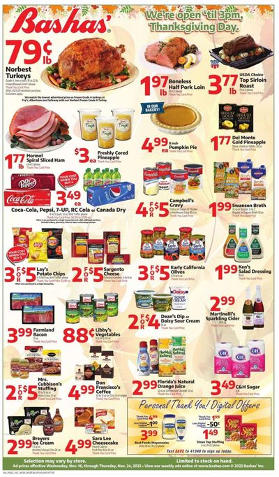 Bashas' (AZ) Weekly Ad Flyer Specials November 16 to November 24, 2022