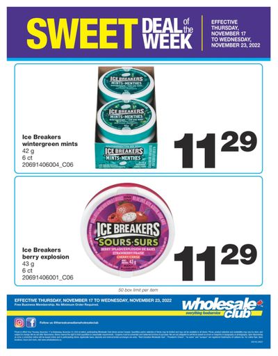 Wholesale Club Sweet Deal of the Week Flyer November 17 to 23
