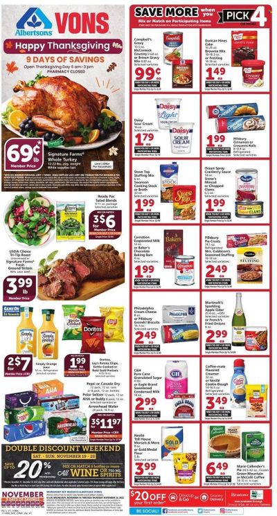 Vons (CA) Weekly Ad Flyer Specials November 16 to November 24, 2022