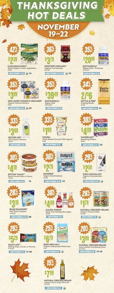 Natural Grocers Weekly Ad Flyer Specials November 19 to November 22, 2022