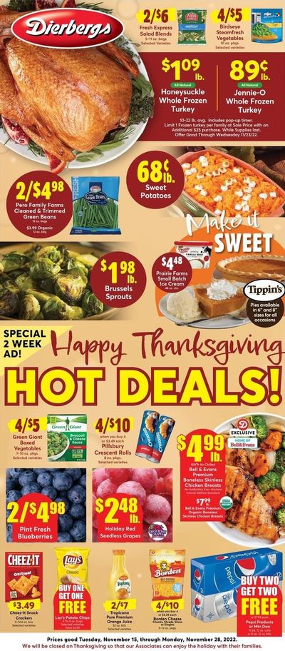 Dierbergs (IL, MO) Weekly Ad Flyer Specials November 15 to November 28, 2022