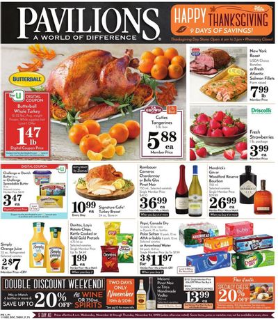 Pavilions (CA) Weekly Ad Flyer Specials November 16 to November 24, 2022