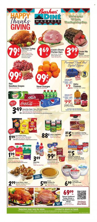 Bashas' Diné Markets (AZ, NM) Weekly Ad Flyer Specials November 16 to November 24, 2022