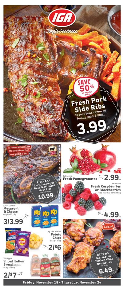 IGA Stores of BC Flyer November 18 to 24