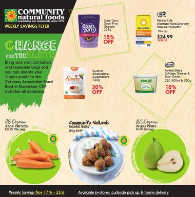 Community Natural Foods Flyer November 17 to 23