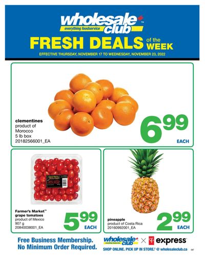 Wholesale Club (ON) Fresh Deals of the Week Flyer November 17 to 23