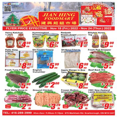 Jian Hing Foodmart (Scarborough) Flyer November 18 to 24