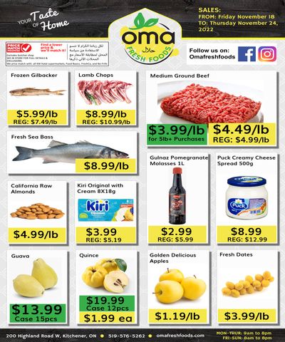 Oma Fresh Foods Flyer November 18 to 24