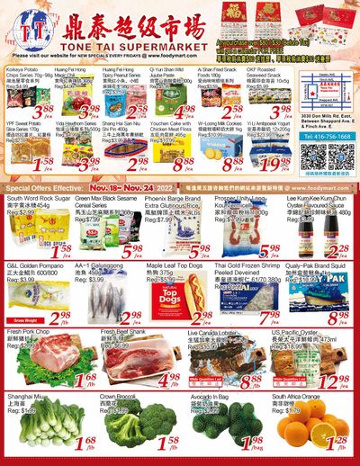 Tone Tai Supermarket Flyer November 18 to 24