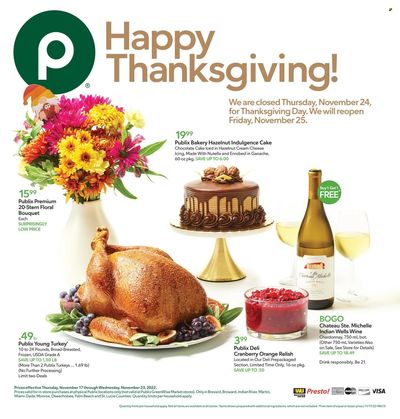 Publix (AL, FL, GA, NC, SC, TN) Weekly Ad Flyer Specials November 17 to November 23, 2022