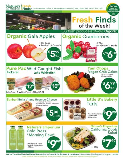 Nature's Emporium Weekly Flyer November 18 to 24