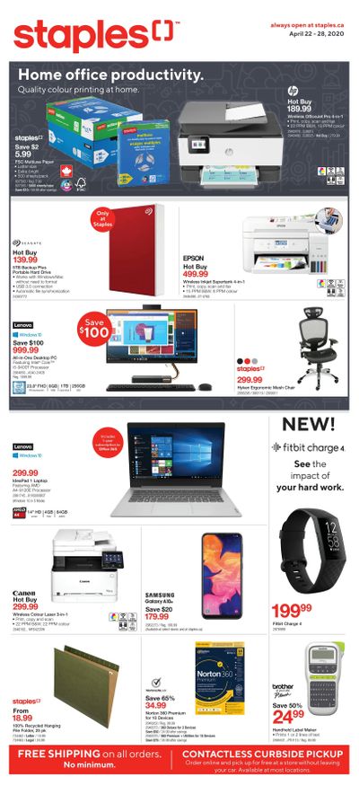 Staples Flyer April 22 to 28