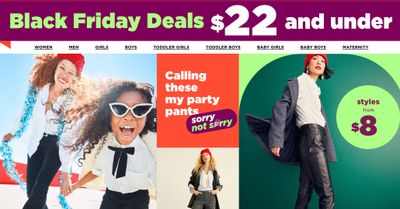 Old Navy Canada Deals: Black Friday Deals $22 & Under + Save 30% OFF Your Order + More