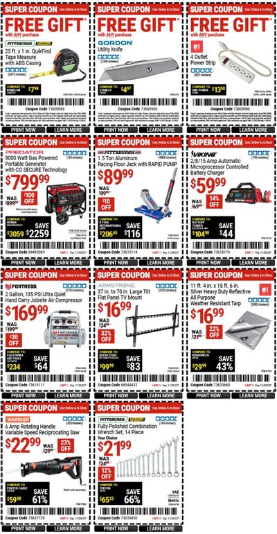 Harbor Freight Weekly Ad Flyer Specials November 18 to November 20, 2022