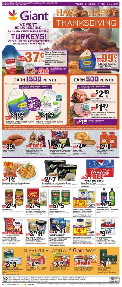 Giant Food (DE, MD, VA) Weekly Ad Flyer Specials November 18 to November 24, 2022