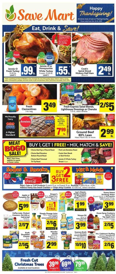 Save Mart (CA, NV) Weekly Ad Flyer Specials November 16 to November 24, 2022